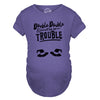 Maternity Double Double Were In Trouble Tshirt Funny Halloween Twins Tee
