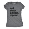 Womens Eat Sleep Paddle Repeat Tshirt SUP Stand Up Paddle Board Tee