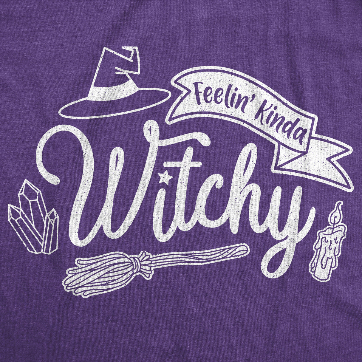 Womens Feelin Kinda Witchy Tshirt Funny Halloween Witch Tee