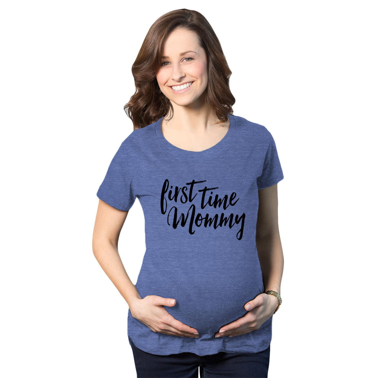 Maternity First Time Mommy Pregnancy T shirt Cute Belly Bump Tee Mother To Be