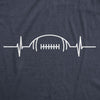 Mens Football Heart Rate Tshirt Funny Sunday Gameday Tee