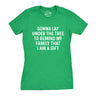 Womens Lay Under The Tree To Remind My Family Im a Gift T shirt Funny Christmas