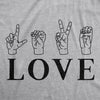 Womens Love Sign Language Tshirt Cute ASL Relationship Tee
