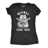 Womens Meowdy Purr'tner T Shirt Hilarious Cowboy Cat Tee Kitty Owner Gift