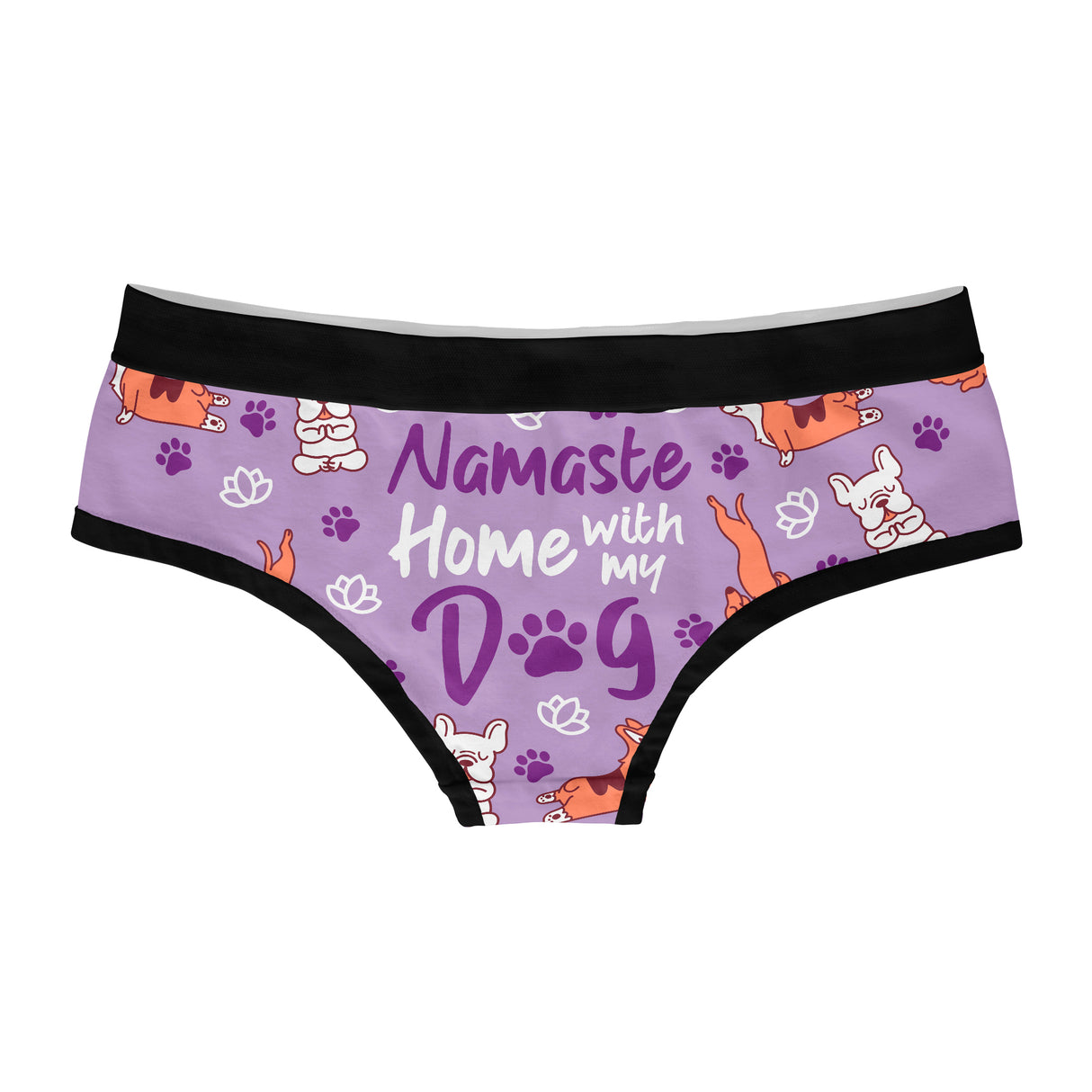 Namaste Home With My Dog Womens Panties Funny Bikini Brief Graphic Underwear