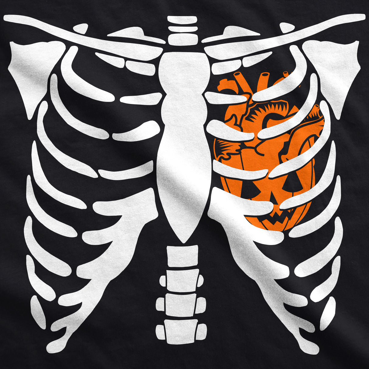 Pumpkin Heart Rib Cage Men's Tshirt