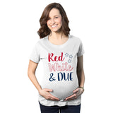 Maternity Red White And Due Pregnancy Tshirt Cute Patriotic Baby Tee For Baby Bump