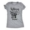 Womens Slothing Through The Snow Tshirt Funny Christmas Carol Sloth Tee