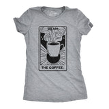 Womens Coffee Tarot Card Tshirt Funny Morning Cup Fortune Teller Tee