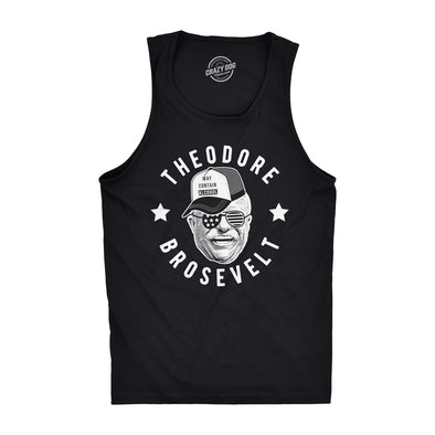 Mens Fitness Tank Theodore Brosevelt Tanktop Funny 4th of July Shirt