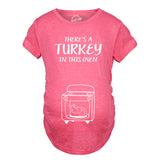 Maternity Theres A Turkey In This Oven Pregnancy Tshirt Funny Thanksgiving Tee