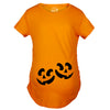 Maternity Twin Pumpkin Faces Tshirt Cute Halloween Jack-O-Lantern Pregnancy Tee
