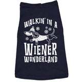 Dog Shirt Walkin In A Wiener Wonderland Tee Funny Christmas Puppy Shirt