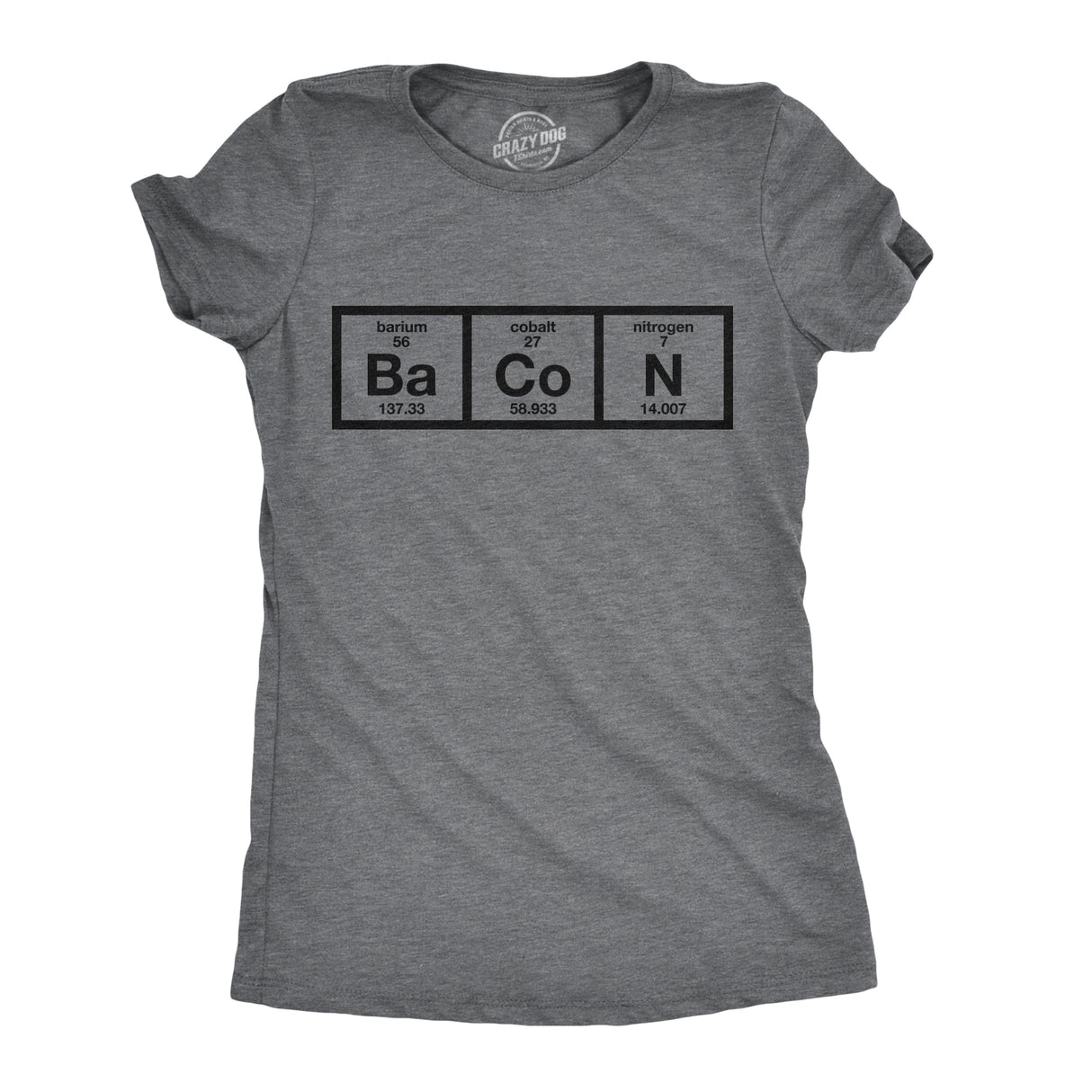 Womens Chemistry of Bacon T Shirt Funny Periodic Table Tee For Ladies