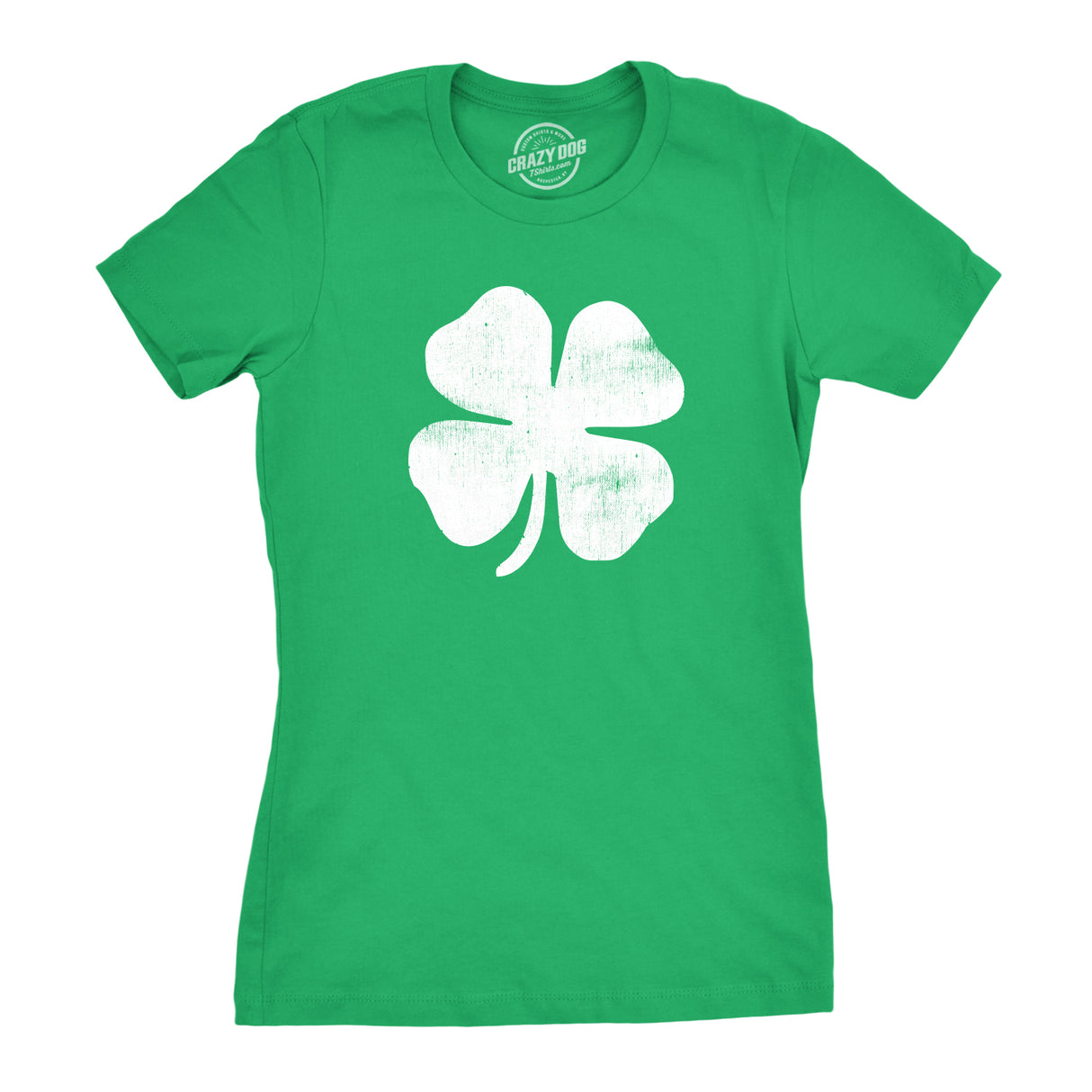 Womens Four Leaf Clover T Shirt Funny Saint Patricks Day Shamrock Lucky Irish