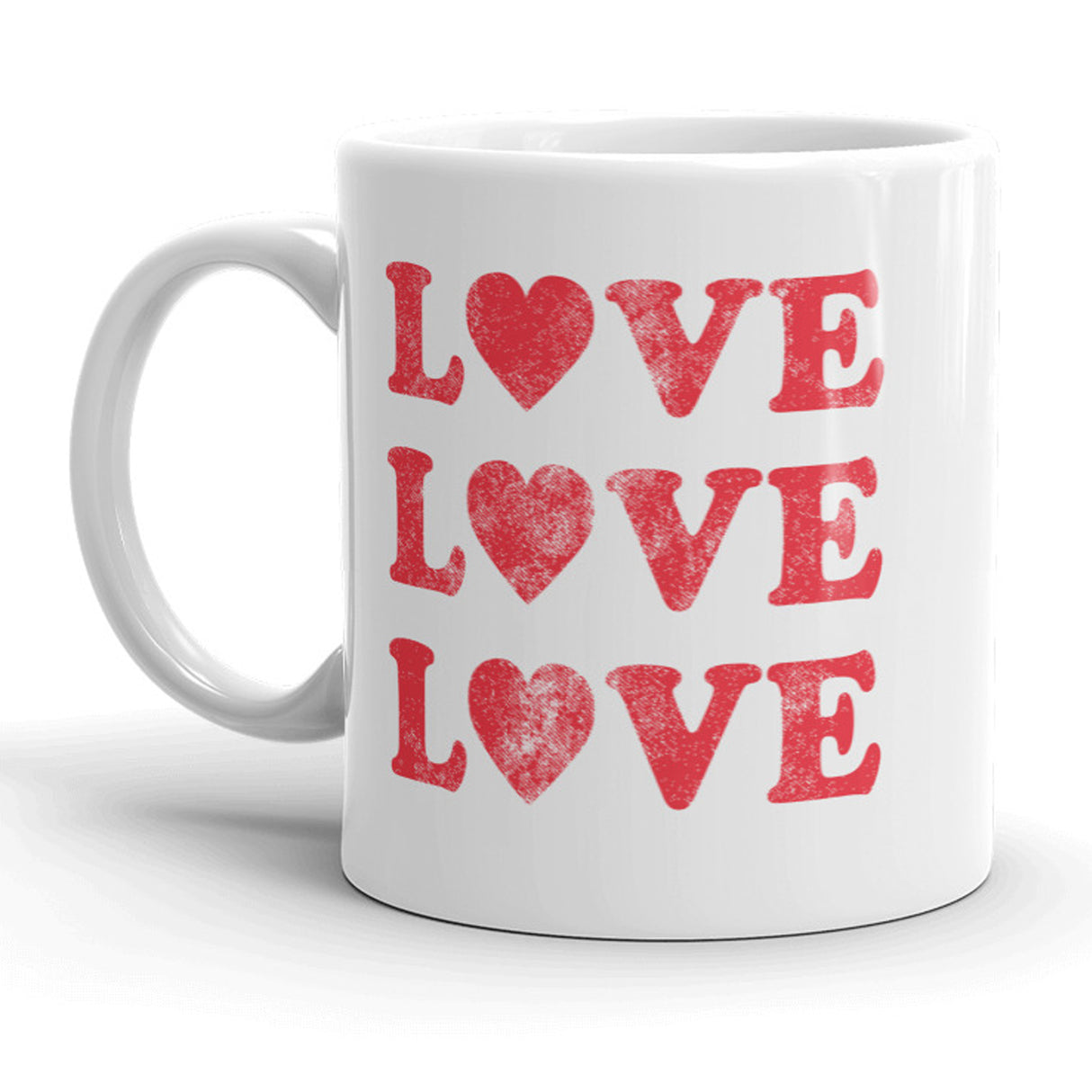 Love Love Love Mug Cute Valentines Day Coffee Cup - 11oz