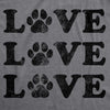 Womens Love Love Love Paws Tshirt Cute Dog Animal Companion Tee