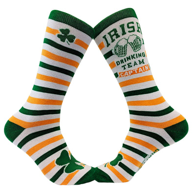 Women's Irish Drinking Team Socks Funny St Patricks Day Parade Beer Novelty Footwear