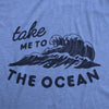 Womens The Ocean Just Gets Me Tshirt Funny Beach Vacation Tee