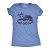 Womens The Ocean Just Gets Me Tshirt Funny Beach Vacation Tee