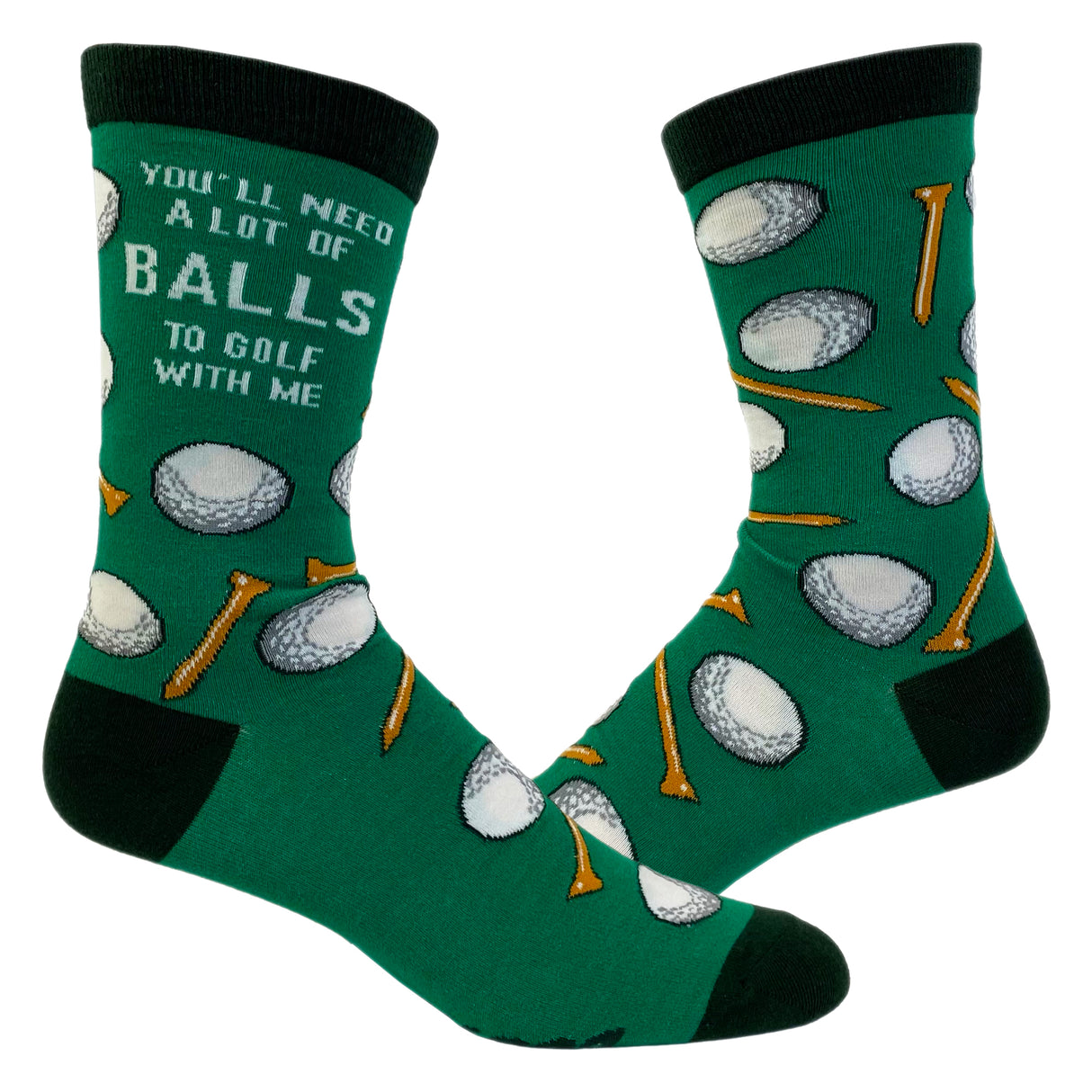 Men's You'll Need A Lot Of Balls To Golf With Me Socks Funny Fathers Day Golfing Footwear