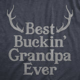 Mens Best Buckin Grandpa Ever Tshirt Funny Fathers Hunting Tee For Grandfather