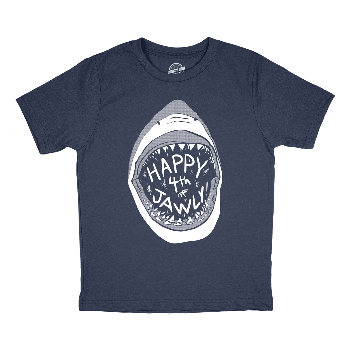 Youth Happy 4th of Jawly Tshirt Funny 4th of July Shark Independence Day Graphic Tee