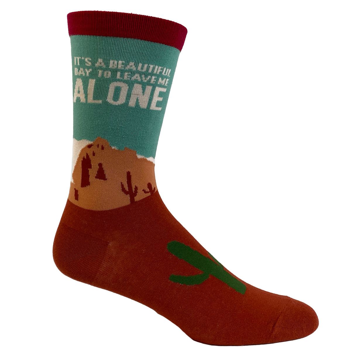 Men's It's A Beautiful Day To Leave Me Alone Socks Funny Desert Camping Graphic Footwear