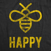 Womens Bee Happy T shirt Funny Vintage Graphic Honey Bumblebee Dad Joke Humor