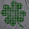 Womens Buffalo Plaid Shamrock T Shirt Funny Saint Patricks Day Lucky Irish Tee