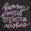 Womens Bunny Kisses And Easter Wishes Tshirt Funny Holiday Easter Sunday Cute Novelty Tee