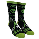 Men's 100% Chance Of Butt Stuff Socks Funny Alien Invasion Novelty Innuendo Footwear