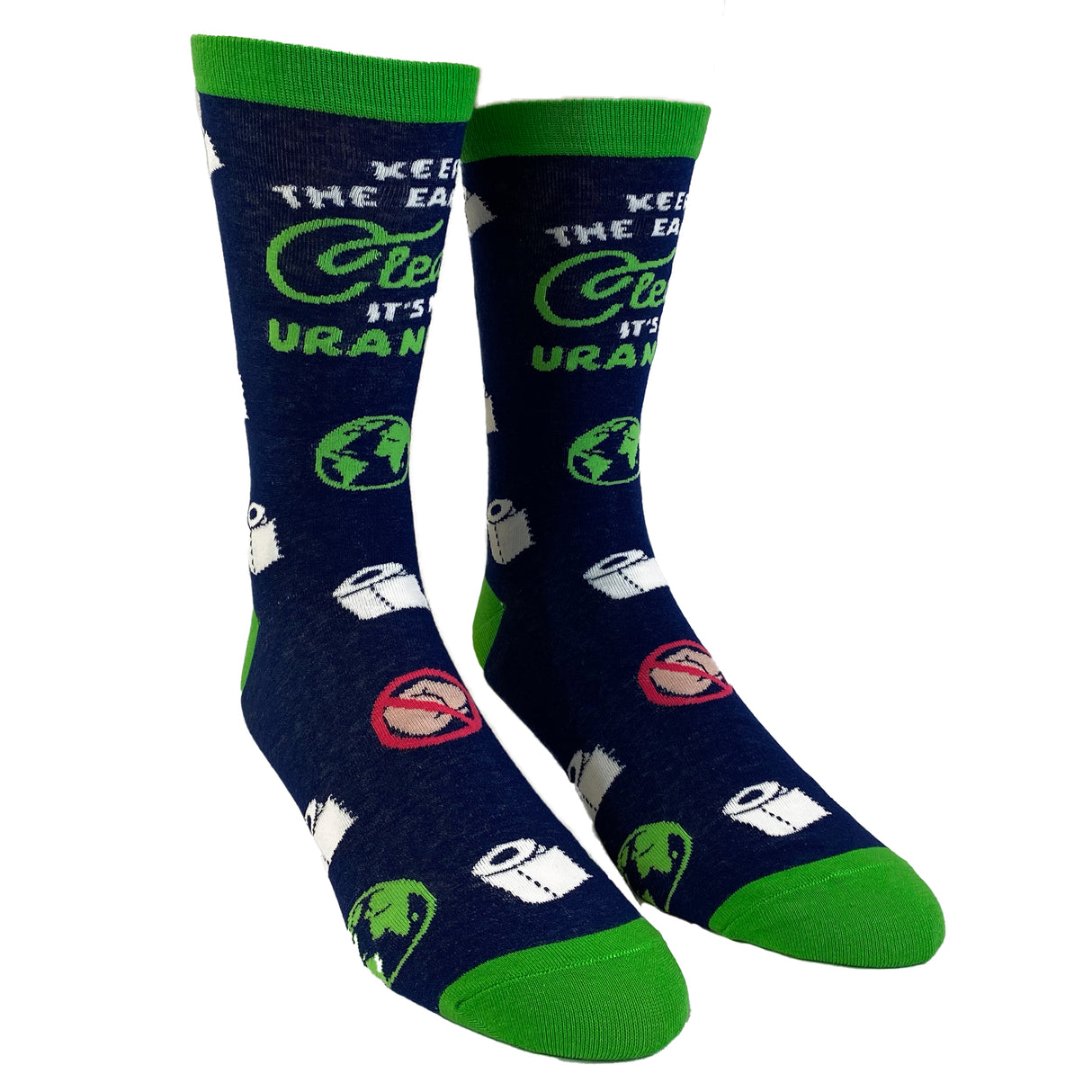 Men's Keep The Earth Clean It's Not Uranus Socks Funny Toilet Space Humor Graphic Footwear