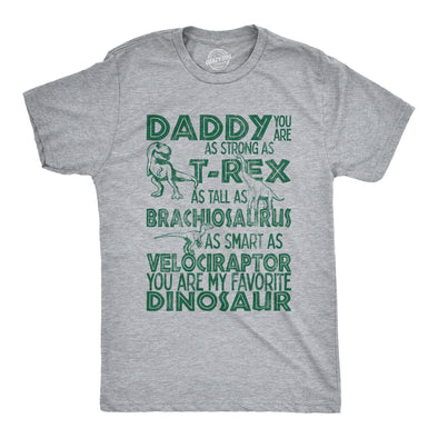 Mens Daddy Strong As T-Rex Tall As Brachiosaurus Smart As Velociraptor Favorite Dinosaur Tshirt