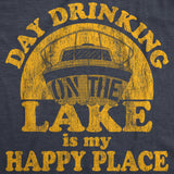 Womens Fitness Tank Day Drinking On The Lake Is My Happy Place Tanktop Funny Summer Boating Vacation Shirt