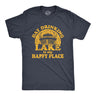 Mens Day Drinking On The Lake Is My Happy Place Tshirt Funny Summer Boating Vacation Graphic Tee