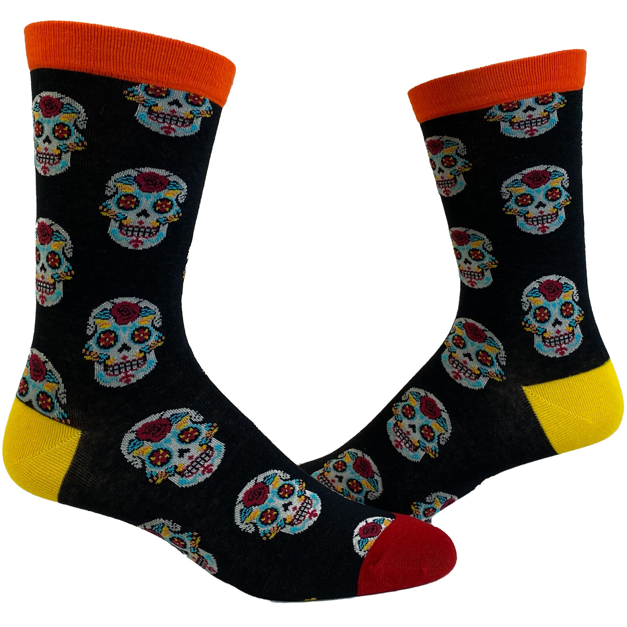 Men's Sugar Skull Socks Funny Day Of The Day Mexico Graphic Novelty Fo ...