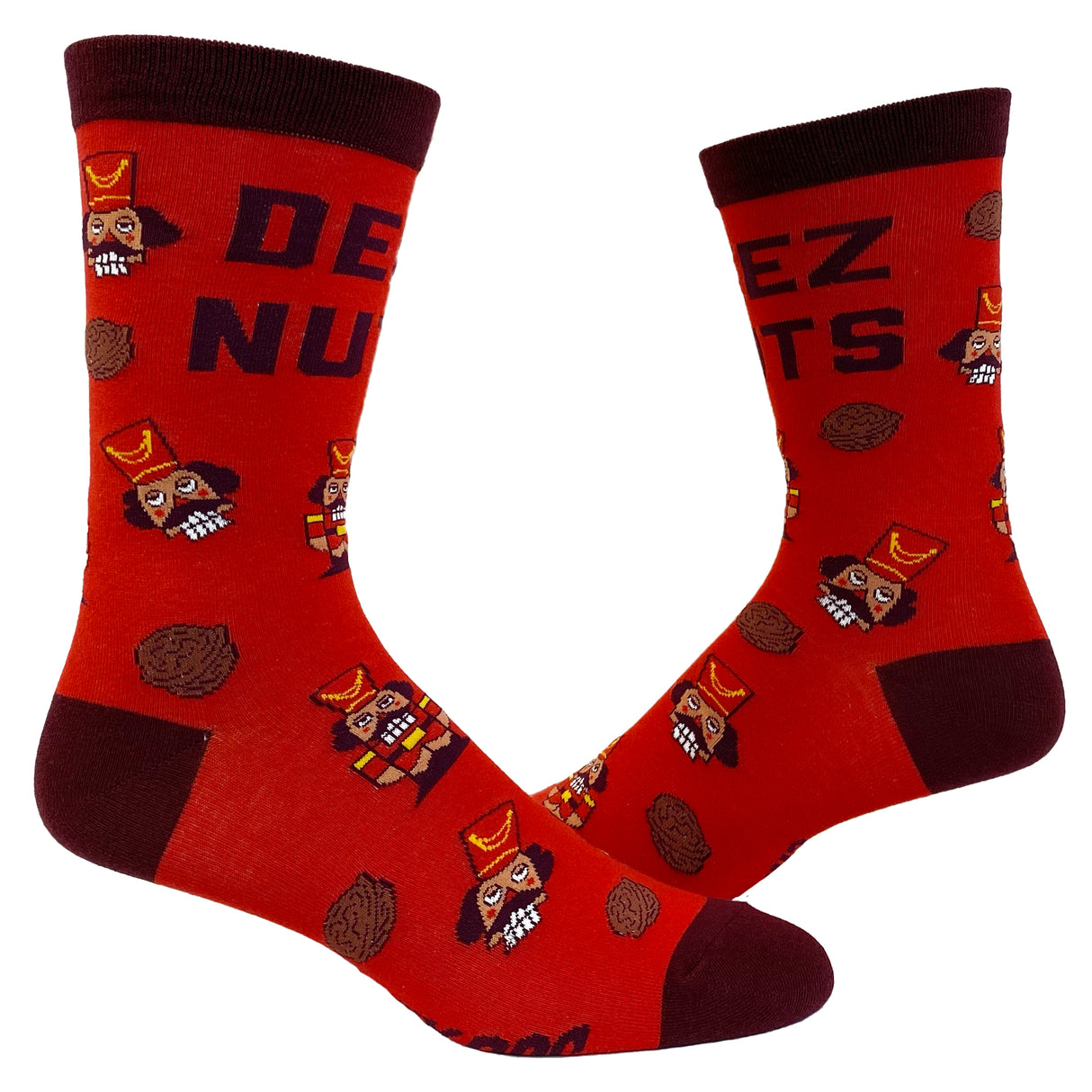 Men's Deez Nuts Socks Funny Christmas Nutcracker Sarcastic Graphic Footwear