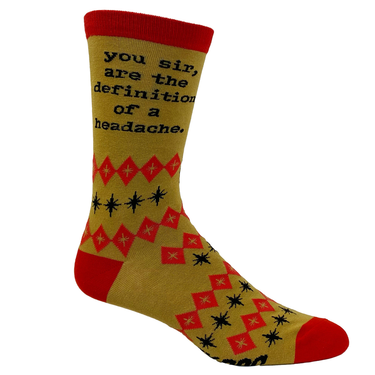 Men's You Sir Are The Definition Of A Headache Socks Funny Retro Sarcastic Footwear