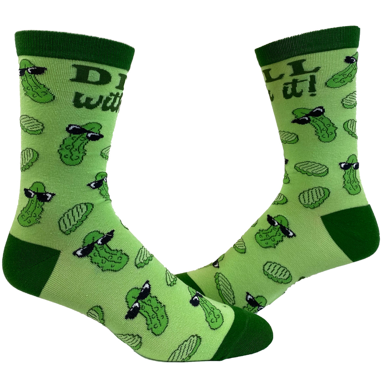 Men's Dill With It Socks Funny Pickles Deal With It Funny Vegetables Graphic Novelty Footwear