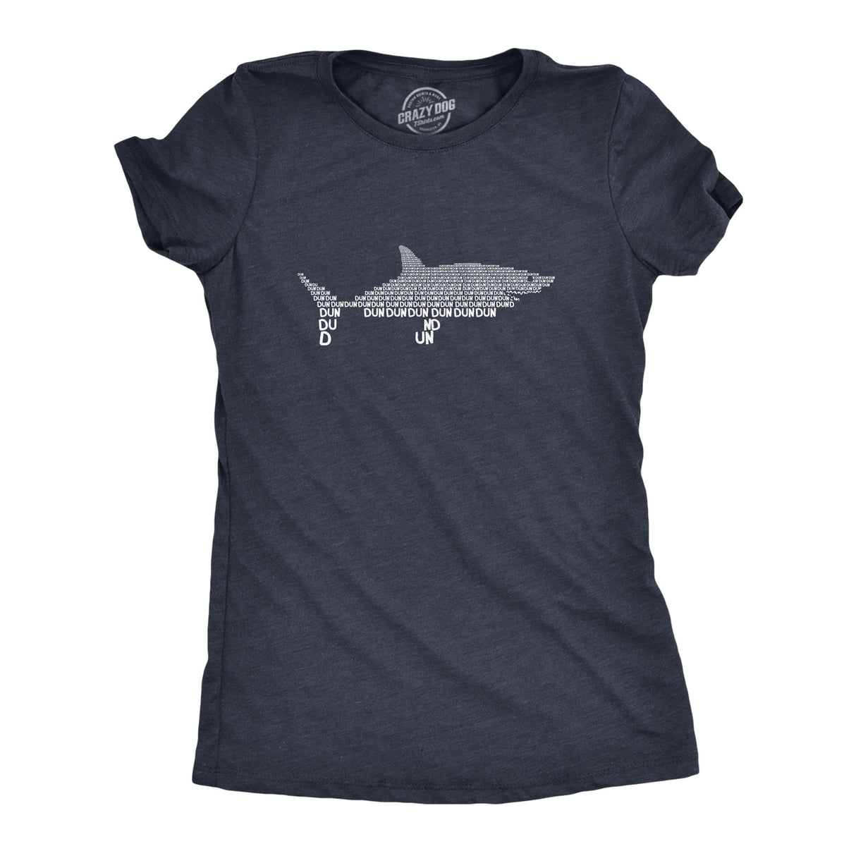 Women's Dun Dun Dun Cool Graphic Shark T Shirt Great White Jaws Ladies Fish Tee