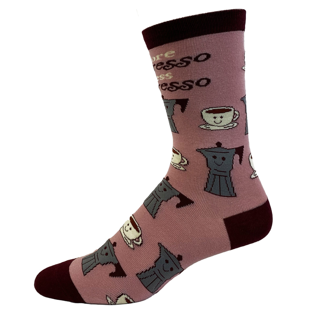 Women's Espresso Depresso Socks Funny Cute Coffee Cup Pot Graphic Novelty Footwear