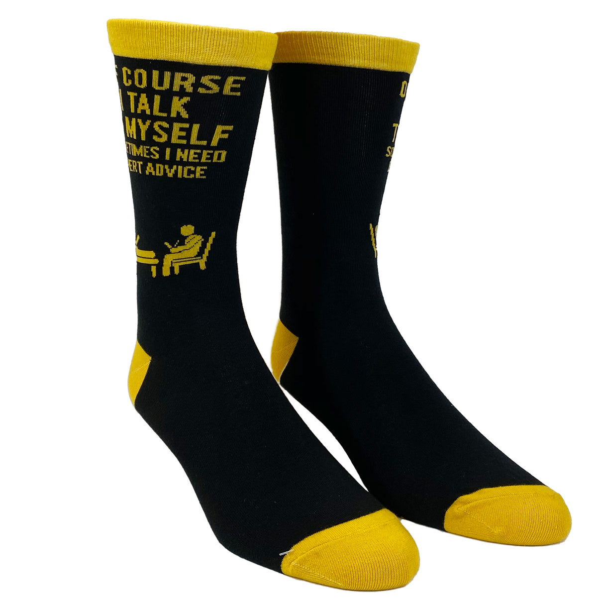 Men's Of Course I Talk to Myself Sometimes I Need Expert Advice Funny Sarcasm Socks