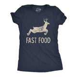 Womens Fast Food Tshirt Funny Deer Hunting Season Novelty Graphic Tee