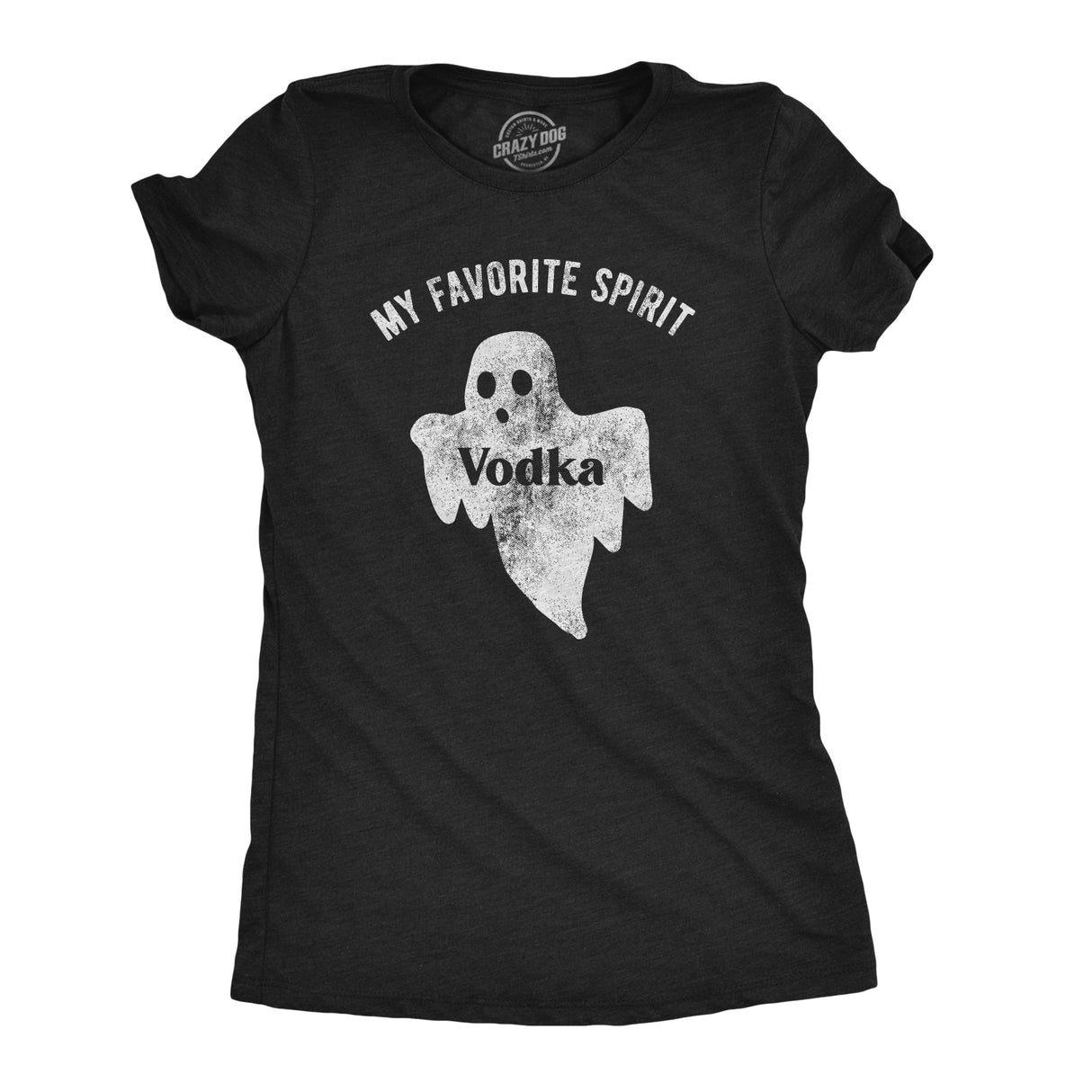 Womens My Favorite Spirit Vodka Tshirt Funny Halloween Ghost Drinking Party Tee