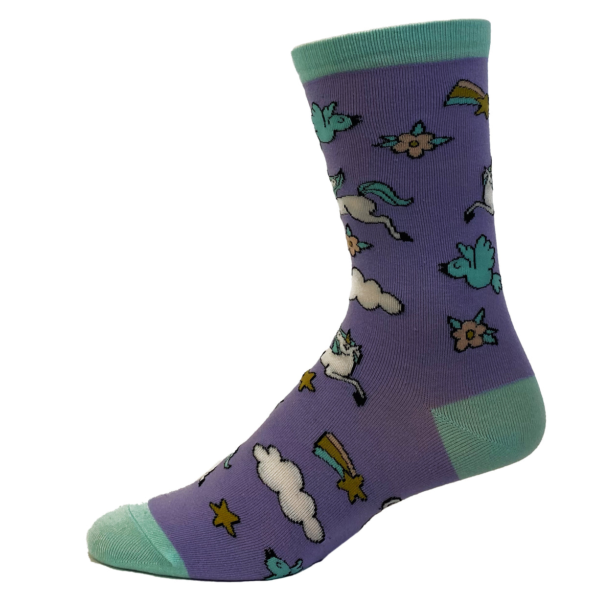 Women's Fuck Off Socks Funny Unicorn Shooting Stars Sarcastic Graphic Footwear