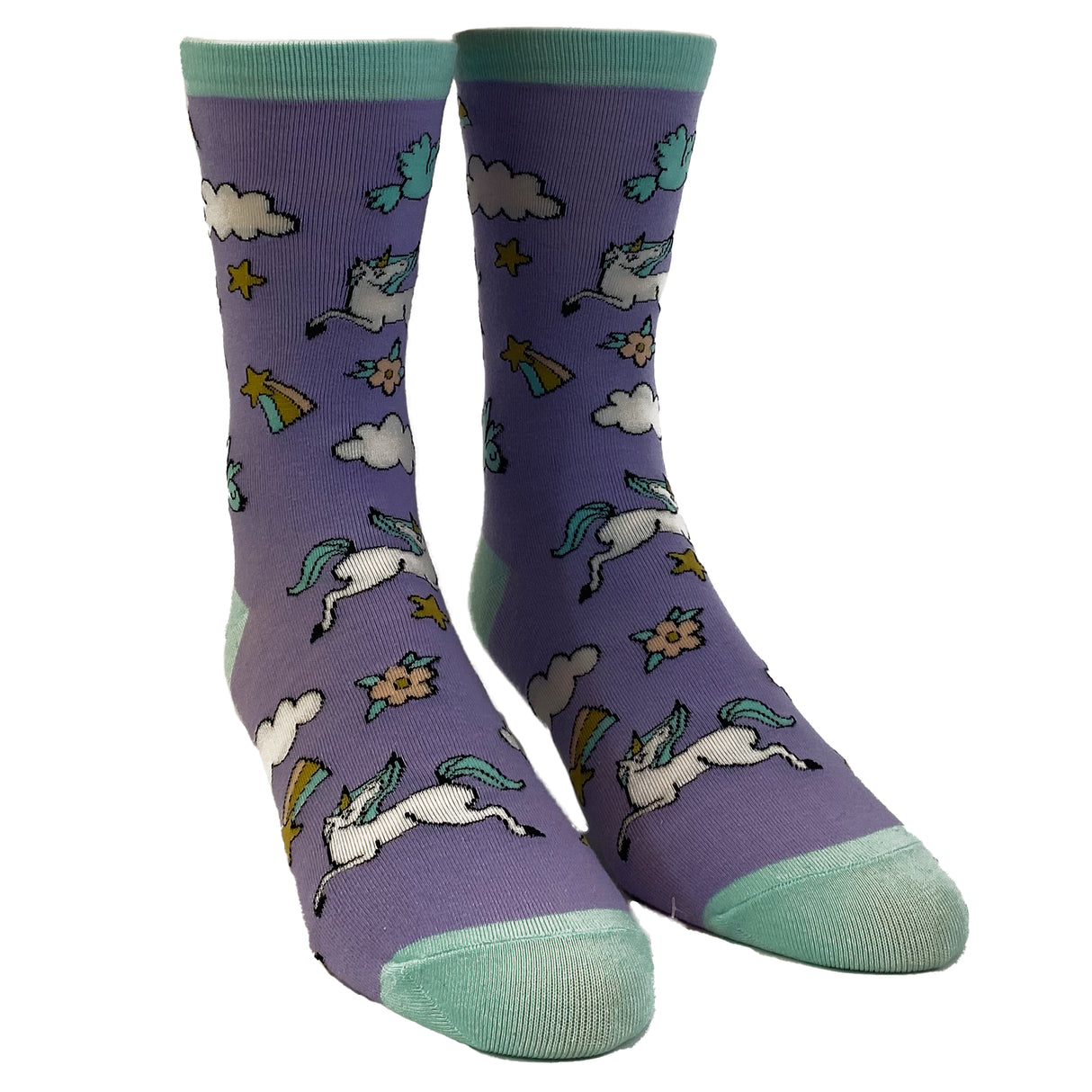 Women's Fuck Off Socks Funny Unicorn Shooting Stars Sarcastic Graphic Footwear