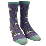 Women's Fuck Off Socks Funny Unicorn Shooting Stars Sarcastic Graphic Footwear