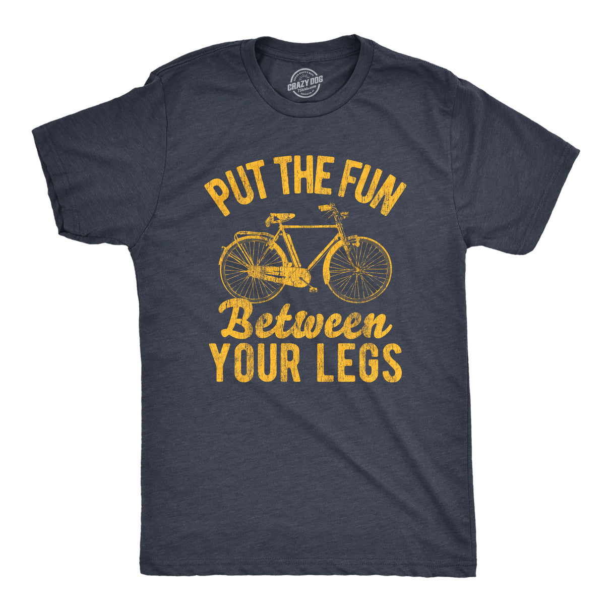 Mens Put The Fun Between Your Legs Tshirt Funny Bicycle Biking Cruiser Novelty Tee