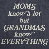 Womens Moms Know A Lot But Grandmas Know Everything Tshirt Funny Mothers Day Family Tee